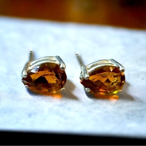 David Keefe Madiera Citrine Sterling Silver Earrings - Picture 5 of 8